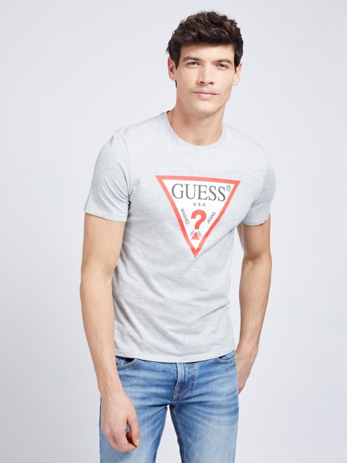 Camiseta Con Logo De Triangulo Gris Guess Nueva Tendencia