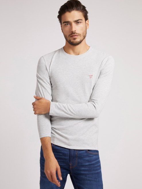 Camiseta De Manga Larga Super Slim Gris Guess
