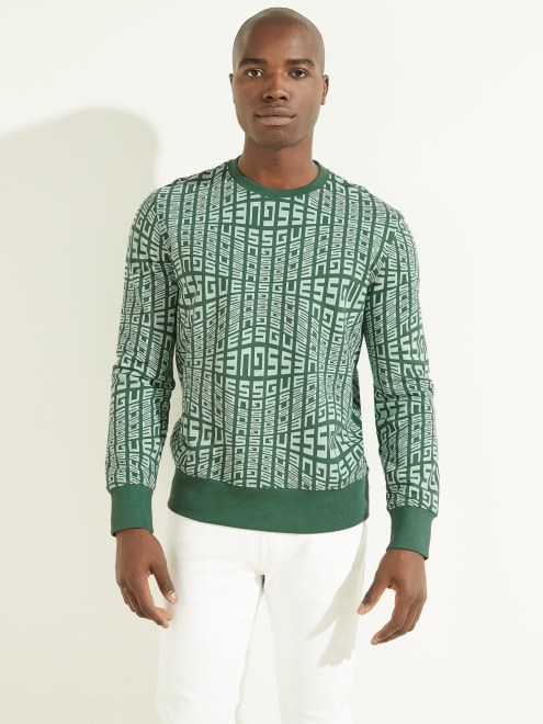 Sudadera Con Estampado Completo Guess Verde Multi