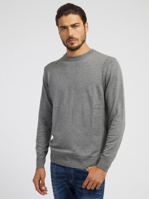 Suéter De Cuello Redondo Adivinar Gris