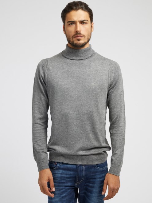 Guess Sweater De Cuello Alto Gris