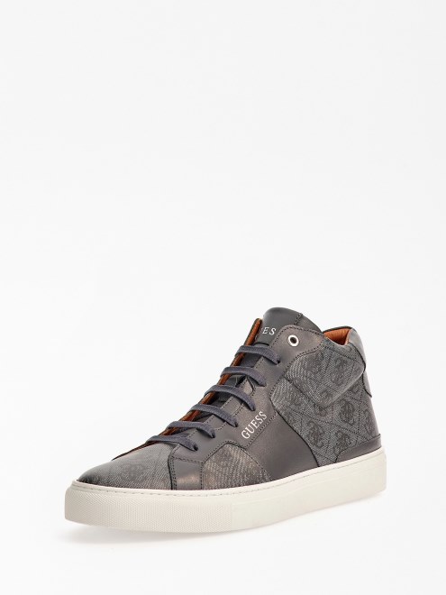 Zapatillas Altas Negras Con Logo Ravenna 4g Guess