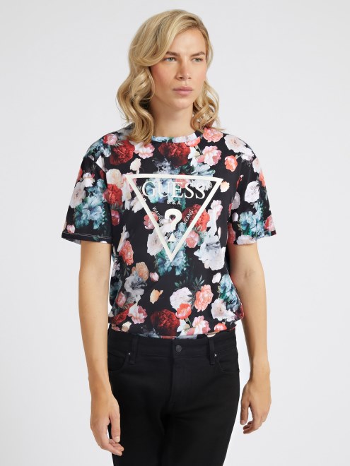 Camiseta Estampada Floral Blanco Multi Guess