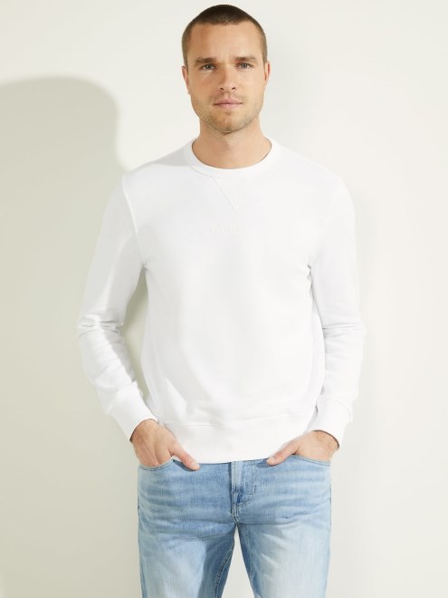 Sudadera Blanca Con Cuello Redondo