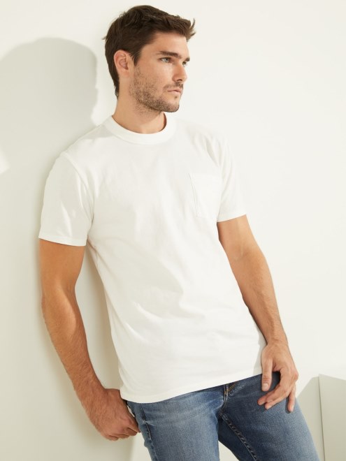 Camiseta Bolsillo Delantero Guess Blanco Multi