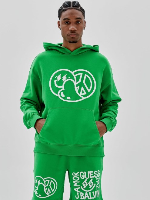 Sudadera Verde Con Estampado Frontal