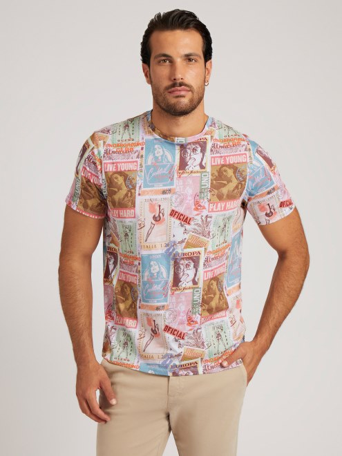 All Over Print Camiseta Blanca Multi Guess