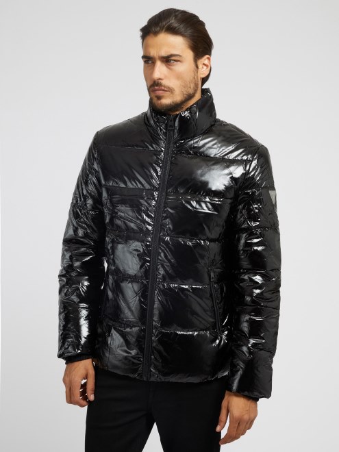 Guess Puffer Efecto Liquido Negro
