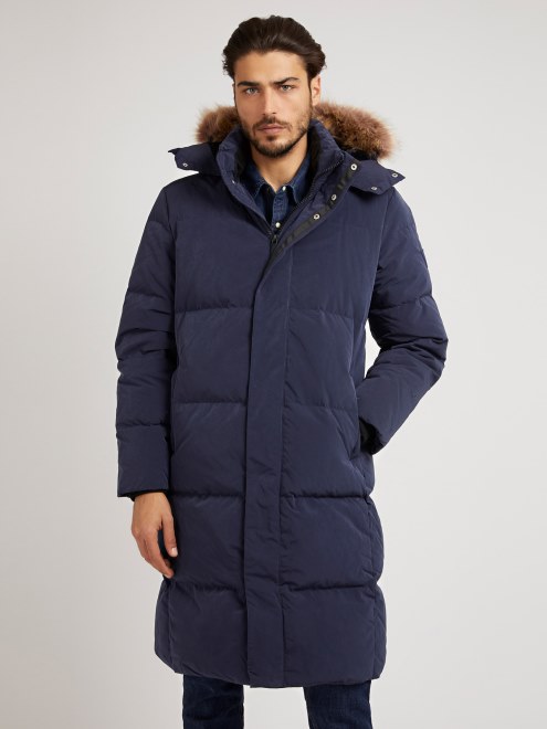 Guess Chaqueta Acolchada Con Capucha Azul