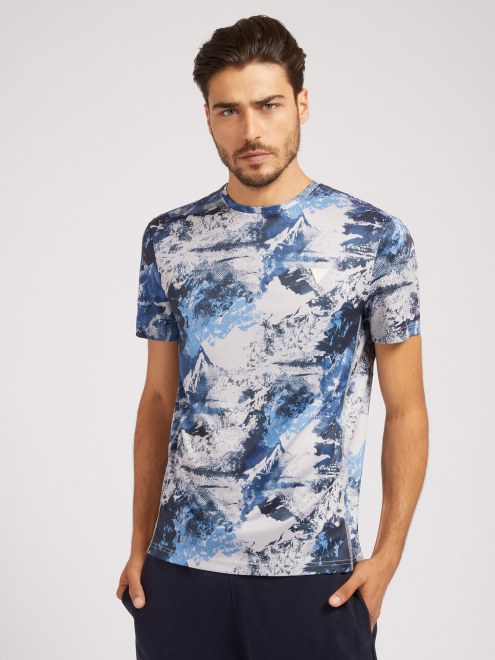 Camiseta All Over Print Azul Multi Guess