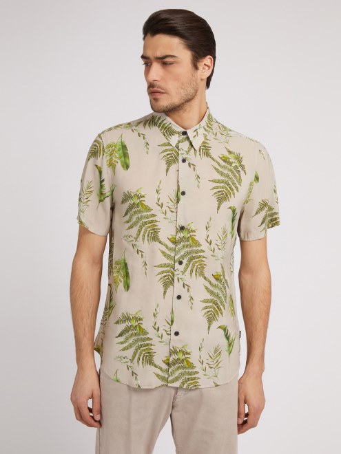 Camisa Con Estampado Completo Guess Blanco Multi