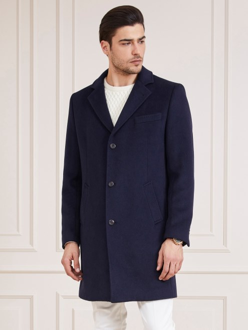 Abrigo Mezcla Lana Marciano Adivinar Azul