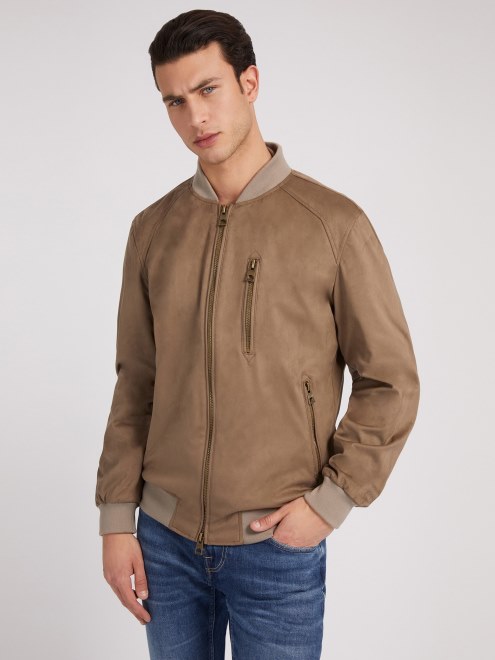 Chaqueta Bomber De Gama Sintética Adivinar Marrón