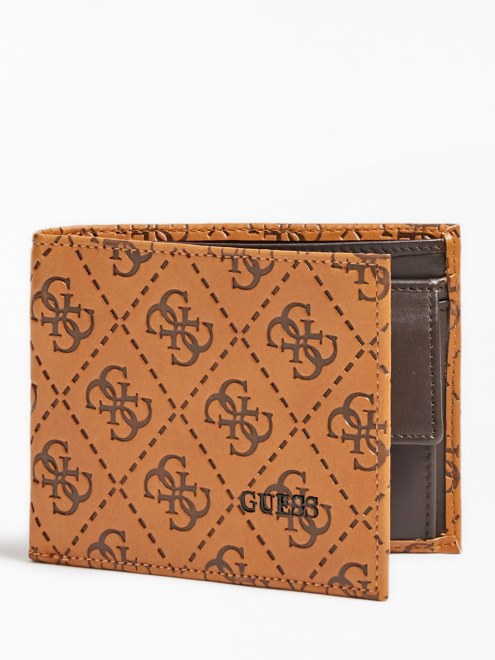 Cartera Guess Marrón Con Logo 4g En Relieve De Vezzola