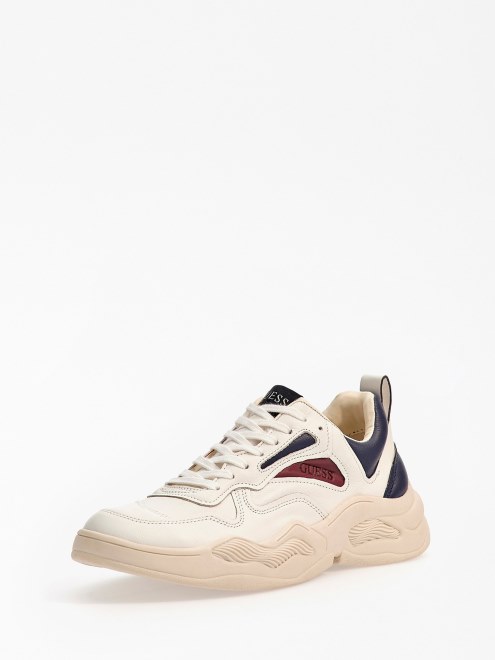 Zapatillas Deportivas Bassano De Cuero Blanco Adivinar