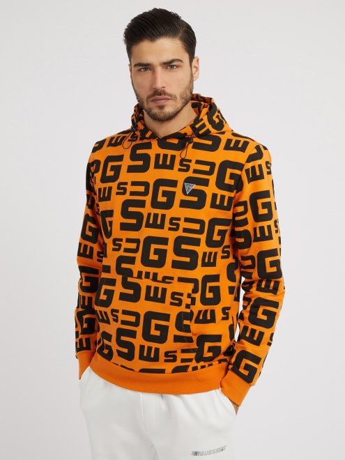 Sudadera Naranja Con El Logo En Toda La Prenda