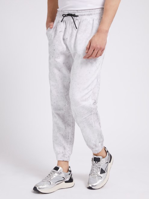 Pantalón Tipo Jogger Con Aspecto Desgastado Blanco Guess
