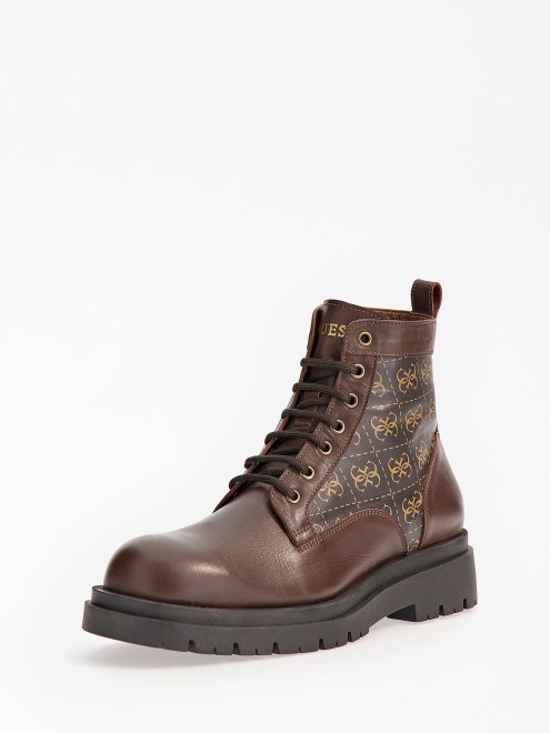 Marron Pisa 4g Logo Botas De Combate Adivinar