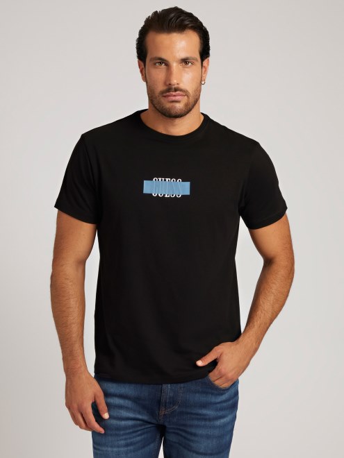 Camiseta Con Logo Delantero Guess Negro