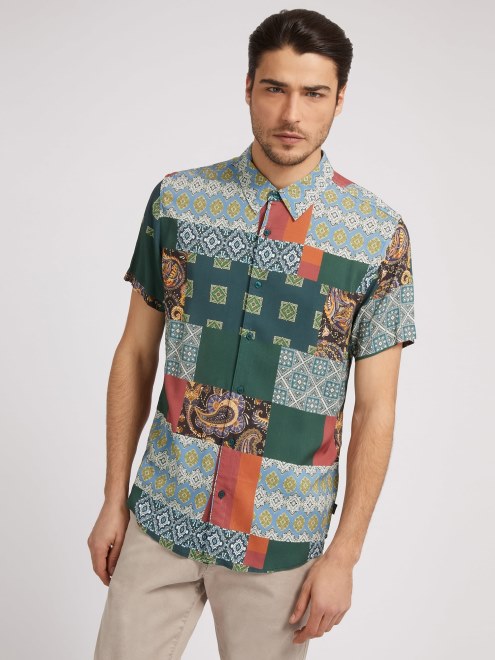 Adivinar Toda La Camisa De Impresion Patron Multicolor