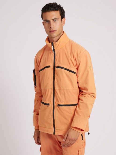 Cortavientos Con Bolsillos Delanteros Naranja Guess