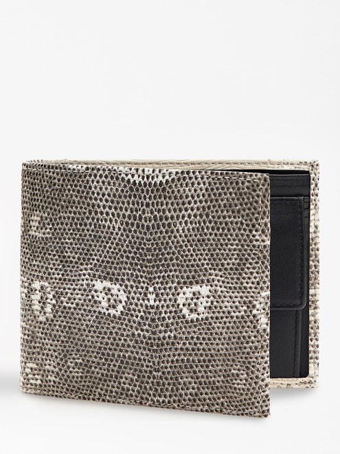 Cartera De Noche Blanca Con Estampado De Piton