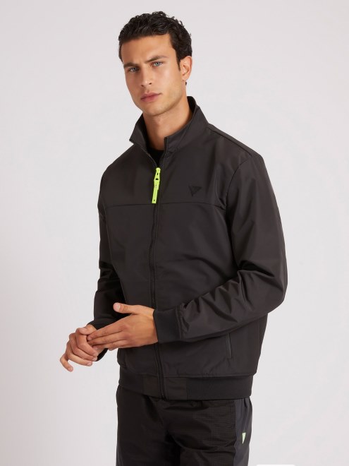 Guess Chaqueta Bomber Negra Con Cierre De Cremallera