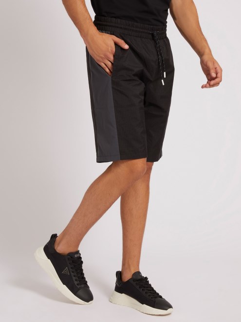 Guess Pantalón Corto Con Banda Lateral Gris Multi