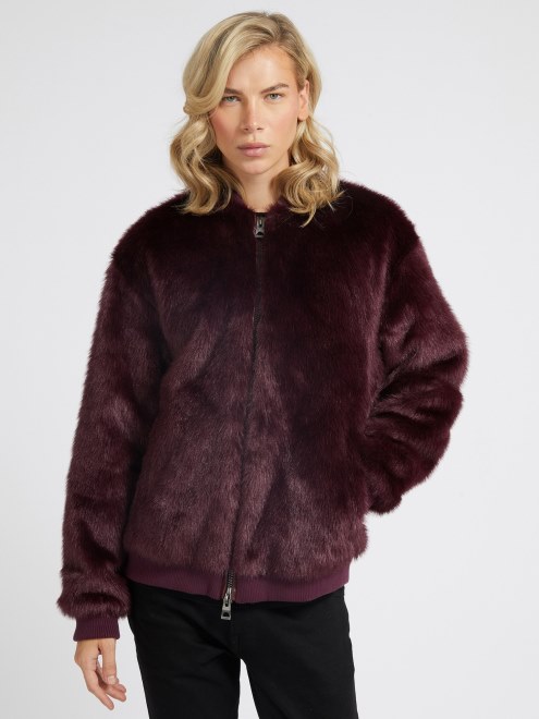 Bomber Guess De Piel Sintetica Oro Rosa