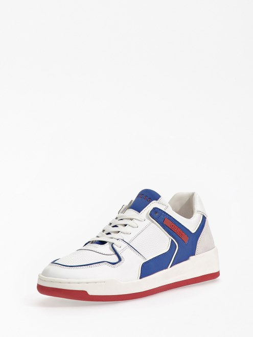 Tenis Bajos Guess De Cuero Blanco