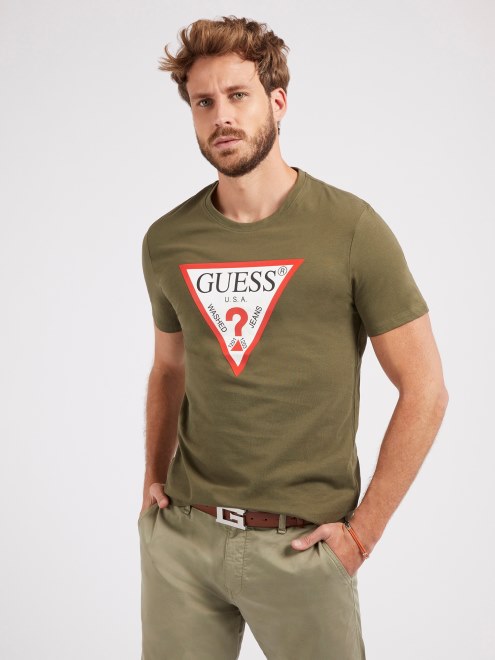 Camiseta Con Logo De Triangulo Guess Verde