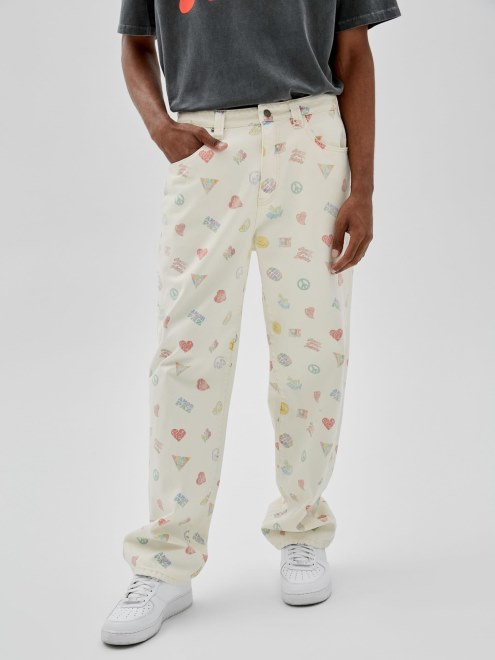 Pantalon De Mezclilla Cargo Guess Blanco