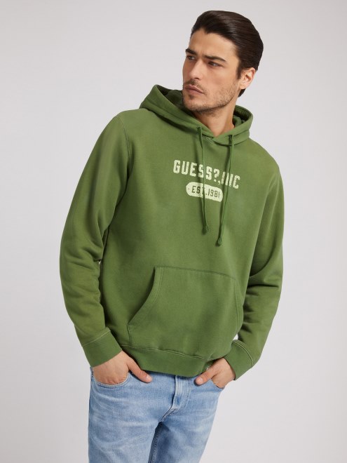 Sudadera Con Logo Delantero Guess Verde