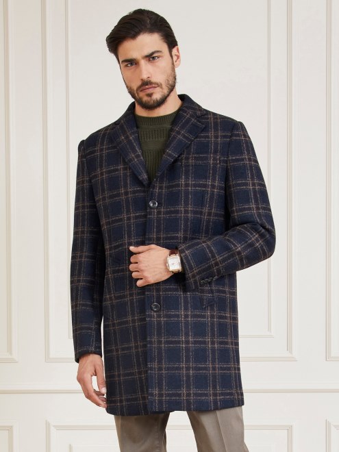 Abrigo De Mezcla De Lana Guess Marciano Azul Multi