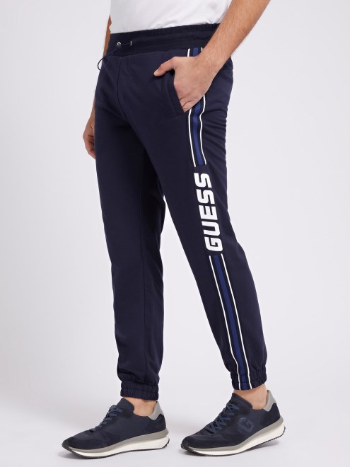 Pantalon Jogger Con Logo Lateral Guess Azul