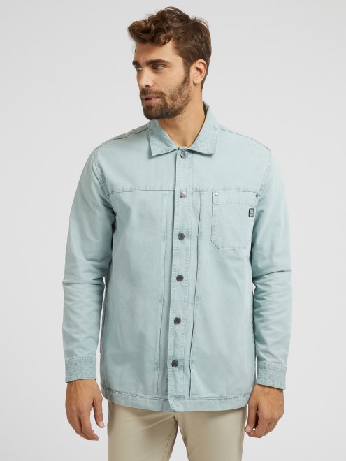Camisa Utilitaria De Ajuste Relajado Adivinar Gris
