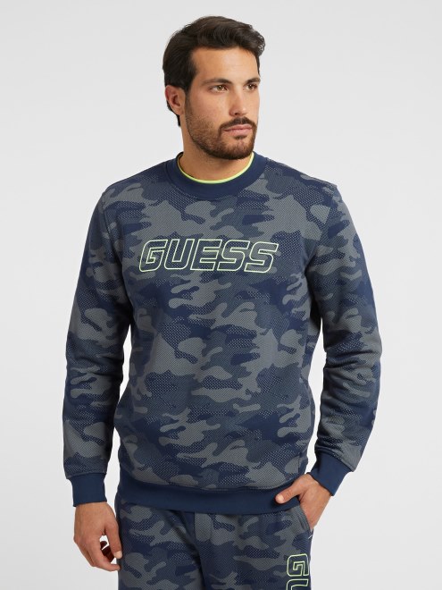 Sudadera Gris Con Estampado De Camuflaje Por Toda La Prenda