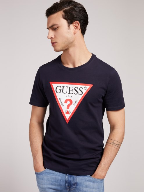 Camiseta Azul Con Logo Triangular