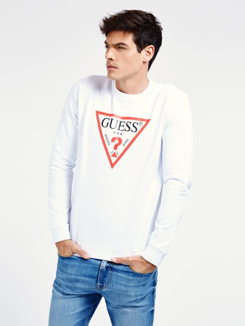Sudadera Con Logo Triangular Guess Blanco