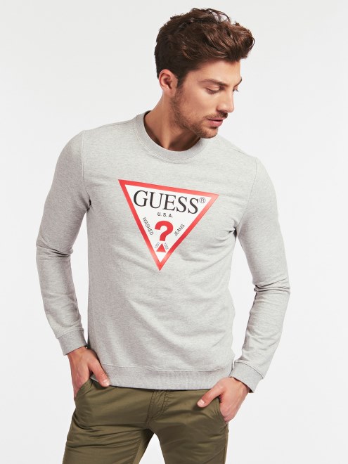 Sudadera Con Logo De Triangulo En Gris Guess