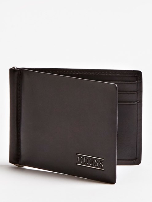 Clip Para Billetes De Cuero Genuino Boston De Guess New Negro