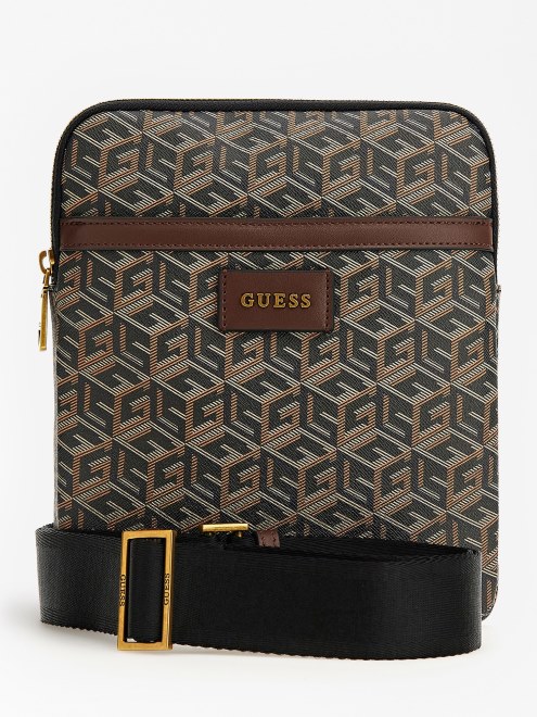 Bolsa Crossbody Guess Negra Con Logo Ederlo G Cubo