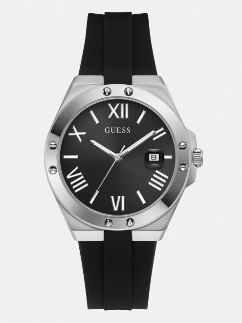 Reloj Calendario De Silicona Negro Adivinar