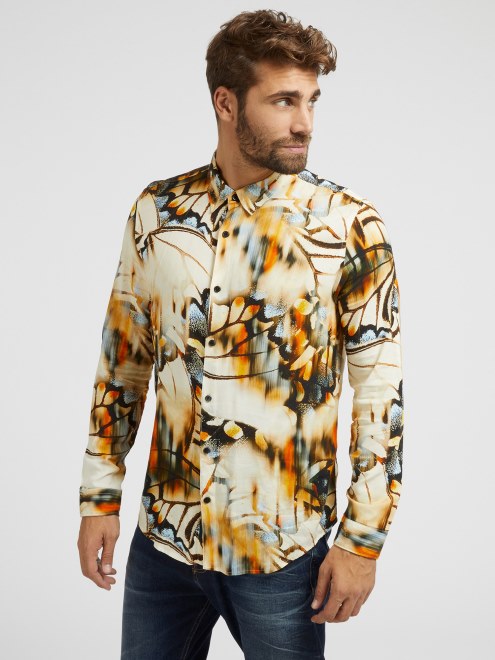 Camisa Con Estampado De Mariposas Guess Estampado Multicolor