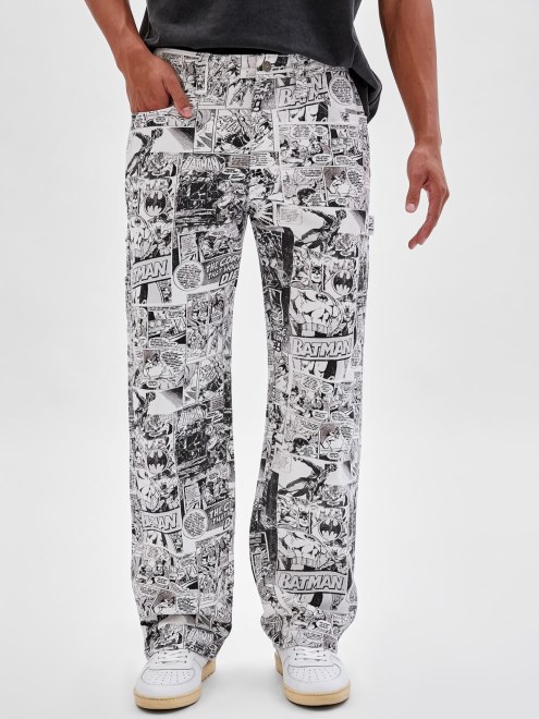 Guess Batman Comic Print Pantalones De Mezclilla Blanco Multi