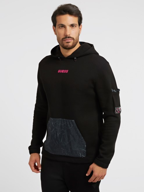 Sudadera Guess Con Logo Delantero Tendencia Negra