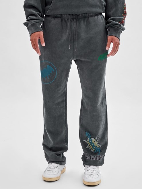 Guess Joggers Negros Con Estampado De Batman Multicolor