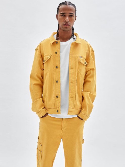 Chamarra Vaquera Amarilla De Corte Adivina Regular