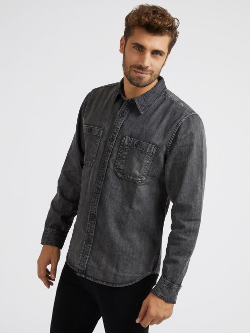 Guess Camisa Vaquera Regular Fit Negra