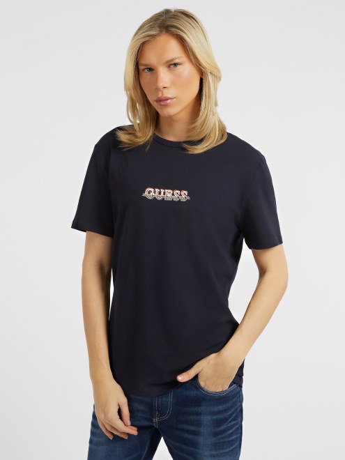 Camiseta Con Logo Pequeño Azul Guess